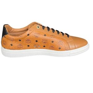 MCM Mens Cognac/White Visetos Leather Terrain Sneakers Shoes MEXBAMM03, 41